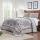 preview thumbnail 5 of 30, Cotton Blend Oversized Vintage Medallion Bedspread Set by Superior Denim Blue - Full