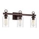 preview thumbnail 2 of 8, 3-light Oil Rubbed Bronze Bath/ Vanity Light