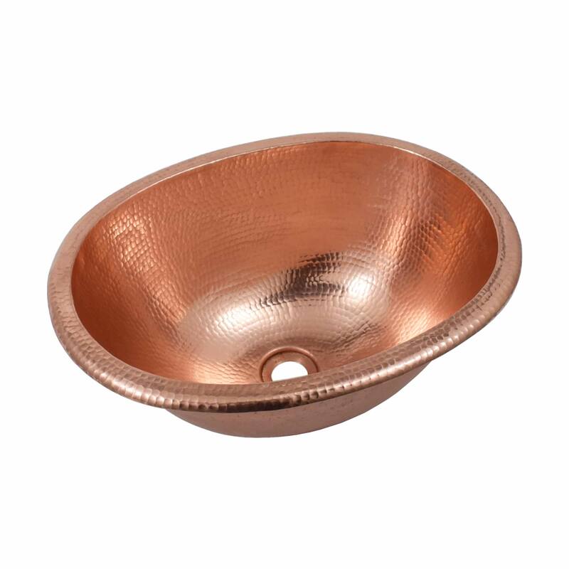 Cameo Hand Hammered Copper Undermount/ Drop-in Oval Bathroom Sink