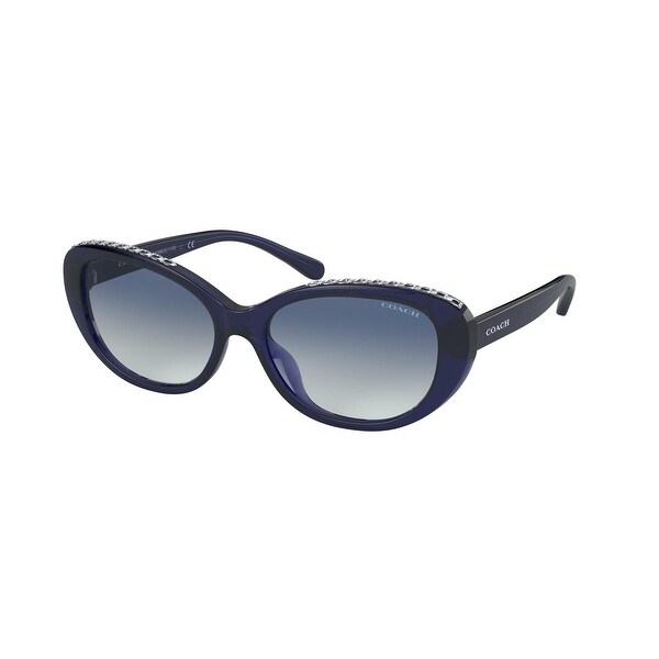 Coach HC8296U 54504L 56 Navy Woman Oval Sunglasses. Opens flyout.