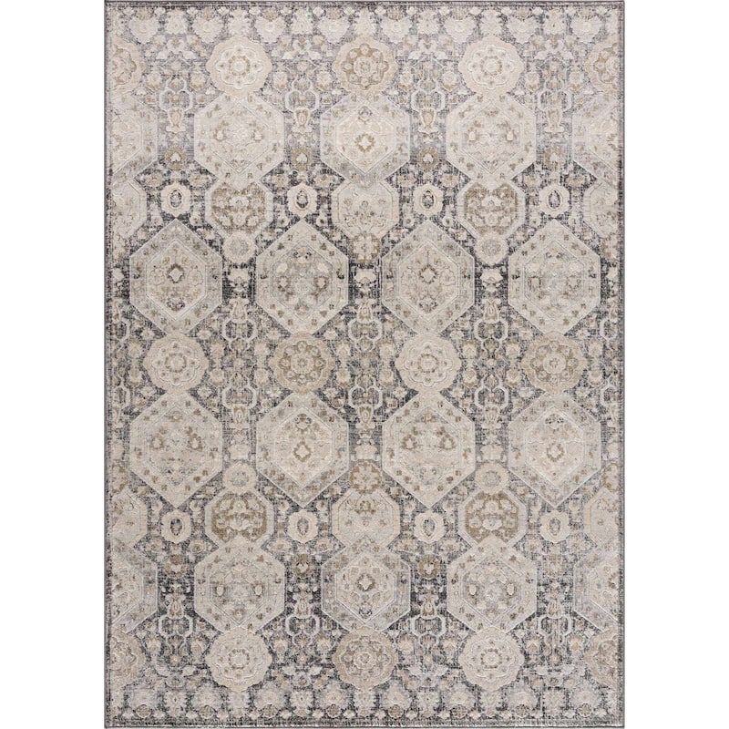 Hauteloom Bluffs Living Room, Bedroom Area Rug - Beige, Denim, Gray - 2' x 2'11"
