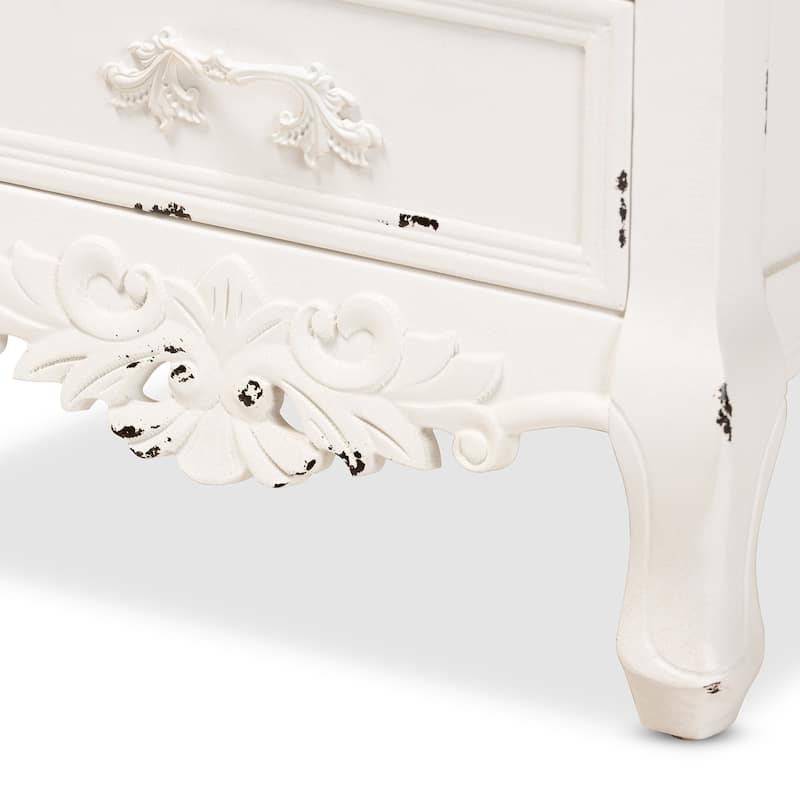 Wood 3 Drawer Nightstand - Classic Bedside Table with Storage - Traditional Night Stand for Bedroom