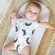 preview thumbnail 3 of 4, Sweet Jojo Designs Moon and Star Boy Girl Gender Neutral Unisex 0-6M Baby Clothes Onesies 2 Pack Set Navy Blue White Watercolor