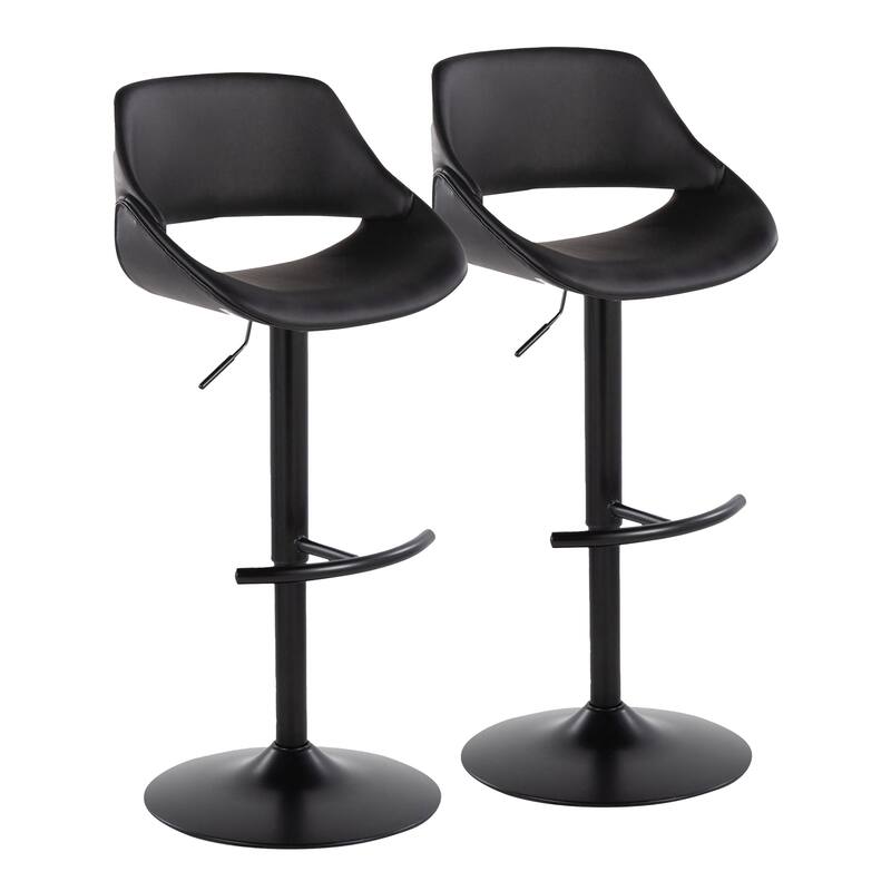 Silver Orchid Svellingen Adjustable Bar Stool with Rounded T Footrest - Set of 2