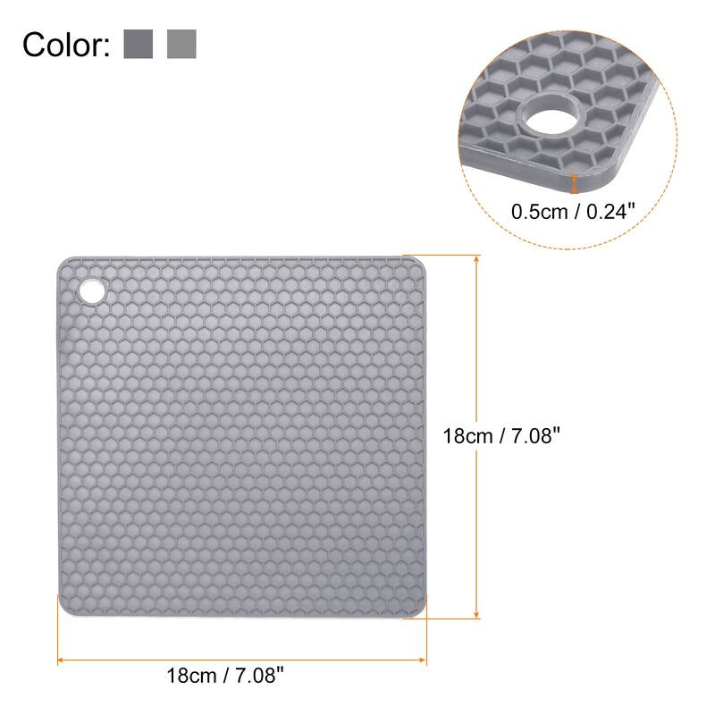 Silicone Trivet Mats 2pcs Hot Pan Pads Hot Pot Holder Deep Gray, Light Gray - Deep Gray, Light Gray