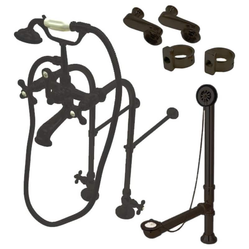 Kingston Brass Vintage Floor Mounted Clawfoot Tub Filler with Built-In - Oil Rubbed Bronze