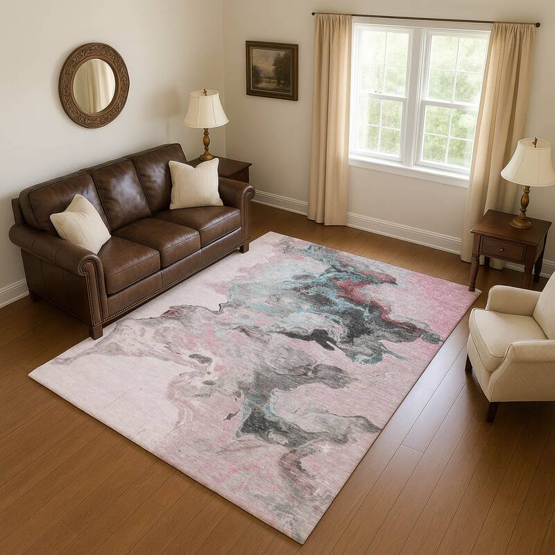 Premium Washable Super Soft Modern Glam Mayfield Rug - Pink - 2'6" x 3'10"