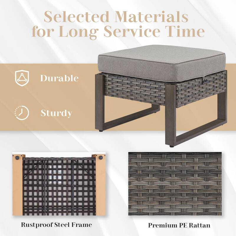 Pocassy Outdoor Sofa Patio Swivel Chair Funiture Set