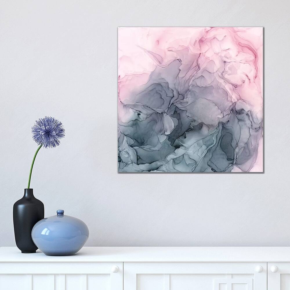 iCanvas "Blush & Paynes Gray Flowing Abstract" by Elizabeth Karlson Canvas Print
