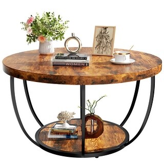 Round Coffee Table With Two Tiers And Storage - Bed Bath & Beyond ...