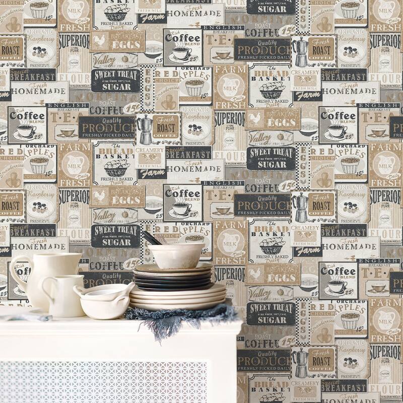 Galerie Wallcoverings Nostalgie Collection Enamel Signs Non-woven Matte Wallpaper Roll