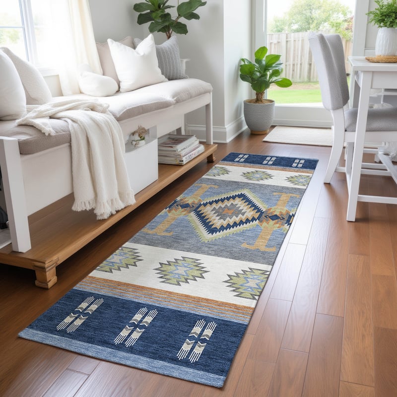 Machine Washable Indoor/ Outdoor Global Chennai Chantille Rug