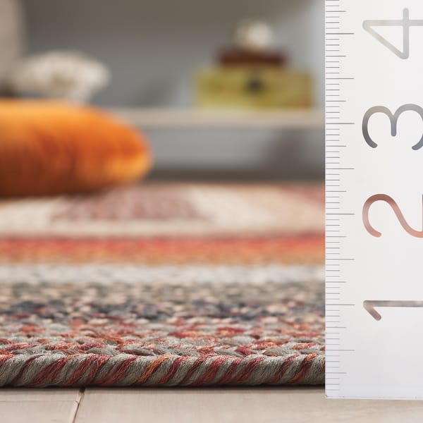 dimension image slide 1 of 5, SAFAVIEH Handmade Braided Gula Machine Washable Country Rug