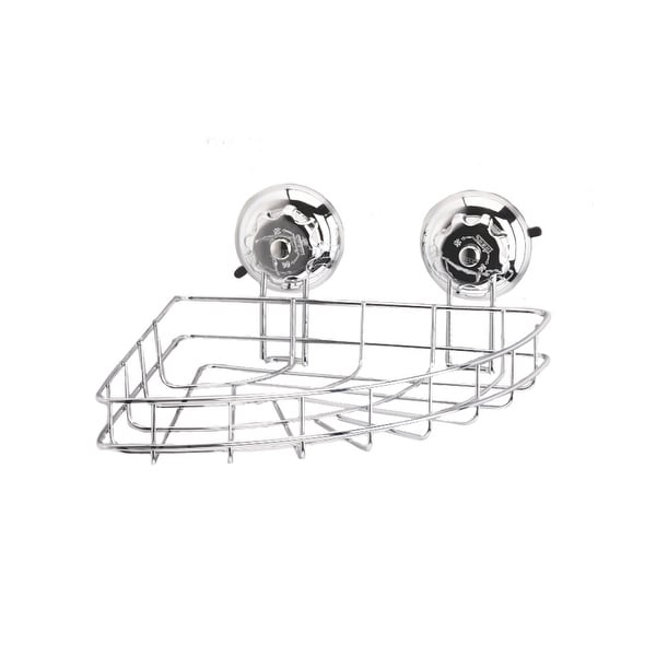 Kitchen Bathroom T304 Stainless Steel Turn & Lock Chrome Corner Basket Caddy