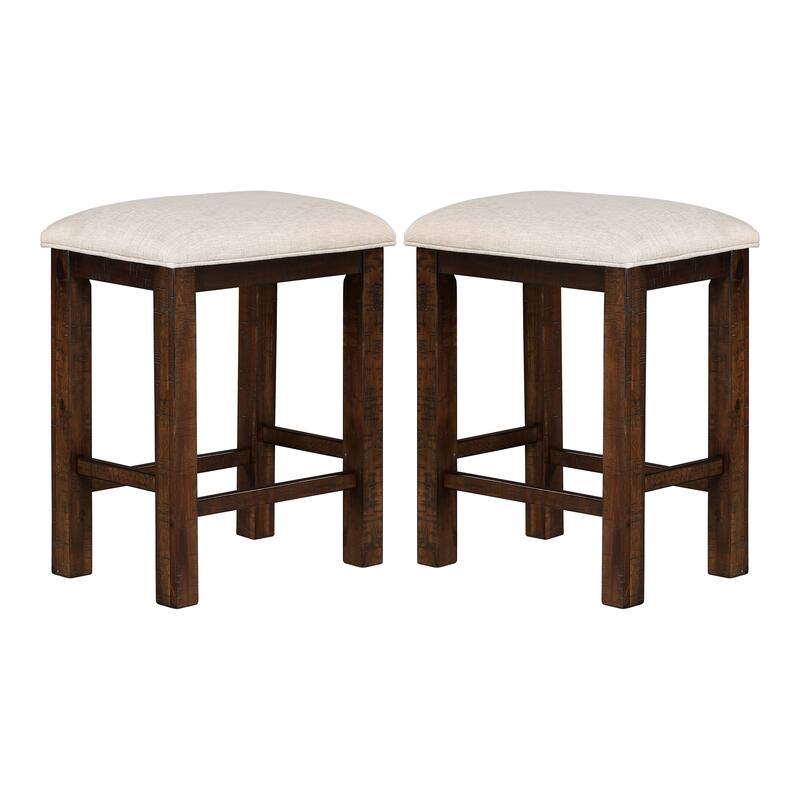 Deblynn Rustic Oak Fabric Counter Height Stool (Set of 2) by Furniture of America - Rustic Oak