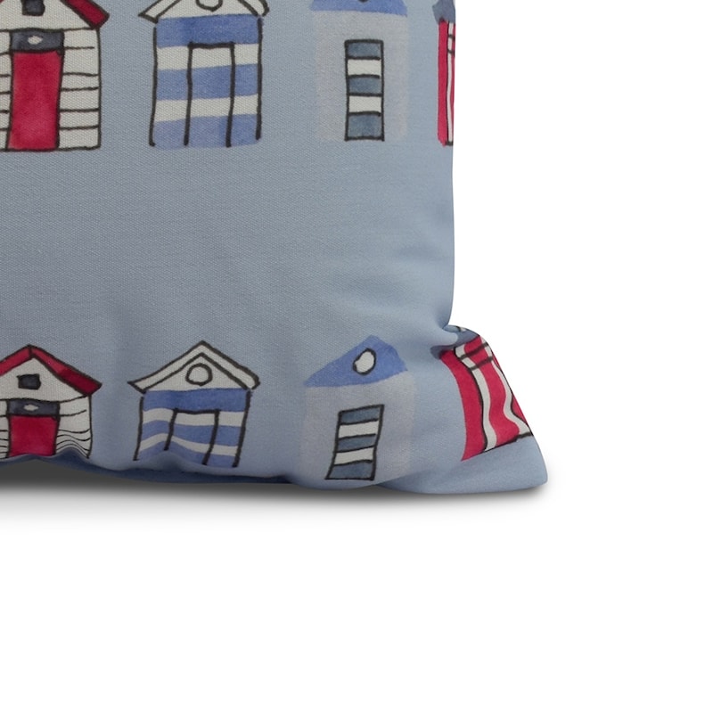 16 x 16 Inch Multi Beach Hut Stripe Print Outdoor Pillow