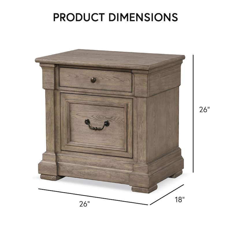 Furniture of America Wacine 5-Piece Weathered Grey Solid Wood Panel Bedroom Set