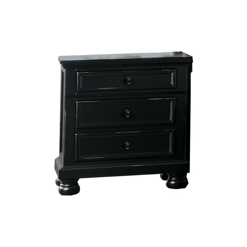 Black 2 Drawer 18 in. W Nightstand with Sturdy Hardware and Ample Storage