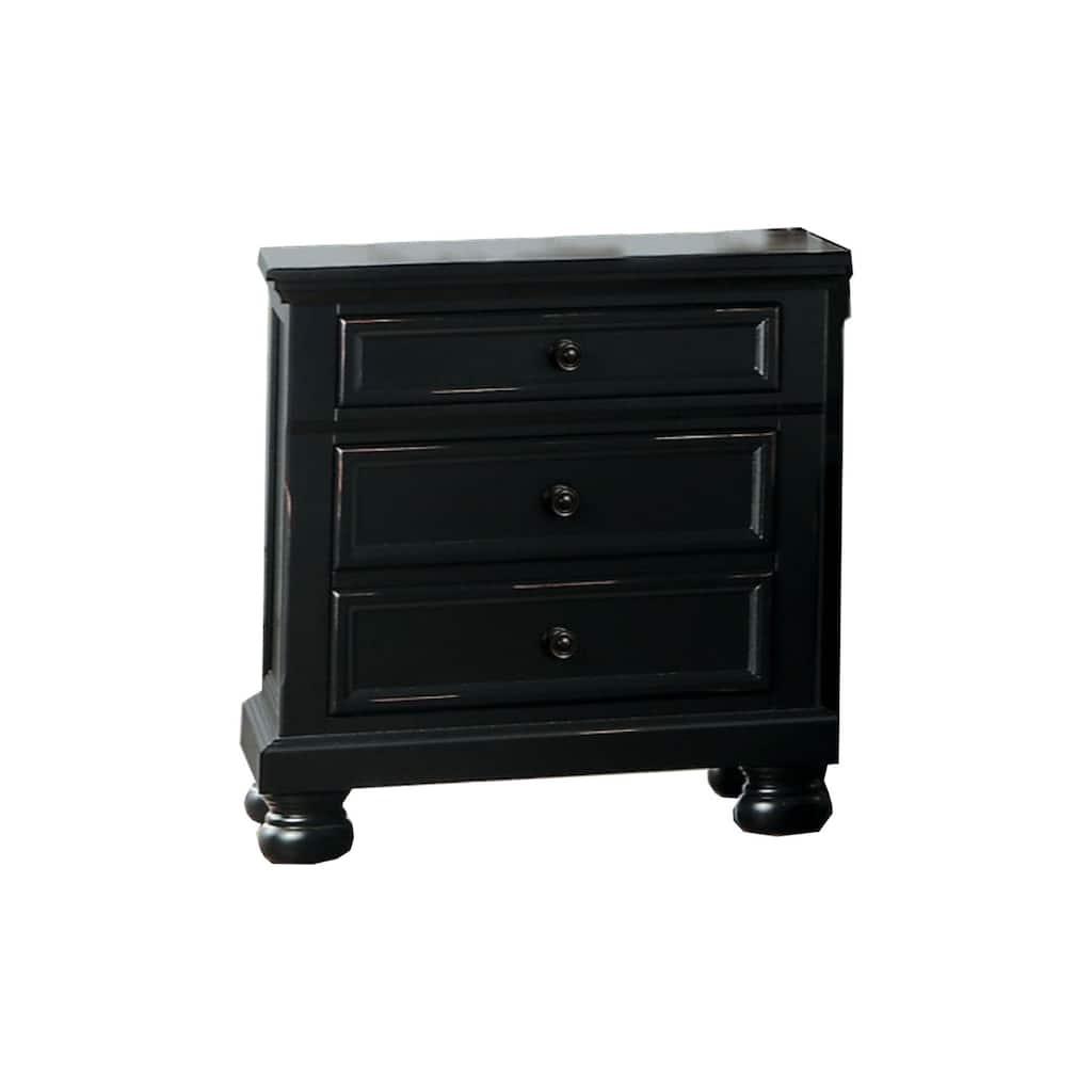 Black 2 Drawer 18 in. W Nightstand with Sturdy Hardware and Ample Storage