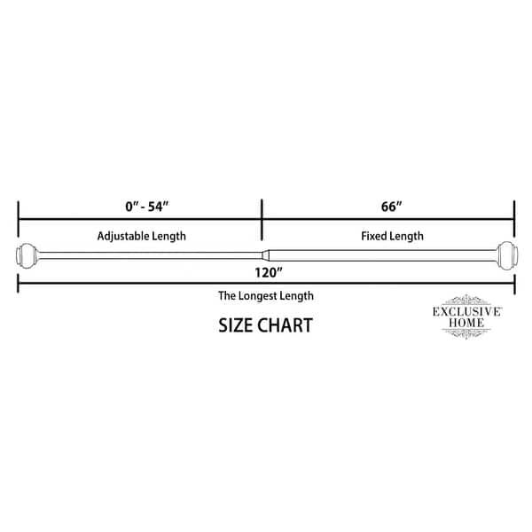 dimension image slide 1 of 2, ATI Home Vine 1" Adjustable Curtain Rod and Finial Set