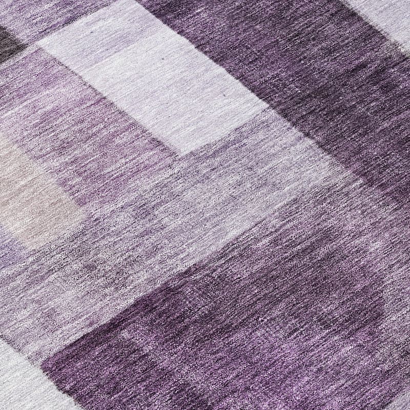 Machine Washable Indoor/ Outdoor Contemporary Geo Chantille Rug