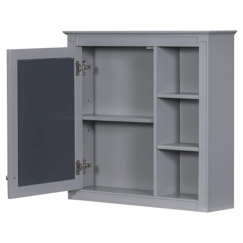 30'' x 28'' Wall Mounted Storage Cabinet for Bathroom,Mirror Cabinet with 3 Open Shelves