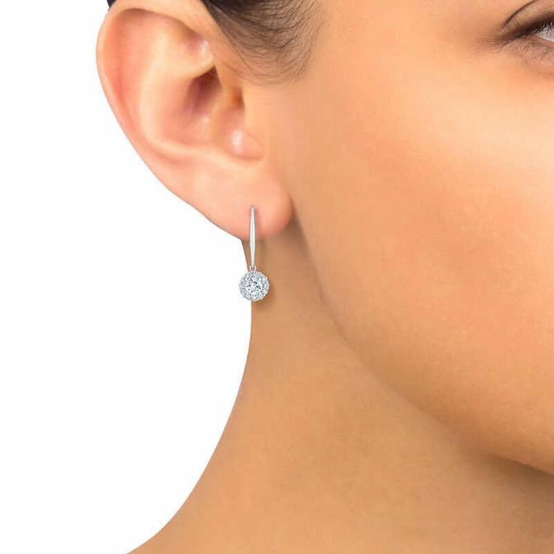 1Ct Diamond Floral Shape Studs Lab Grown Earrings White or Yellow Gold