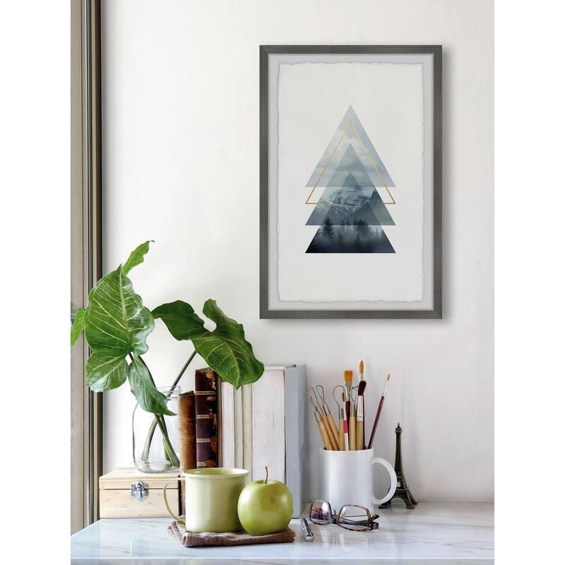 Triangle Pines Framed Wall Art, Elegant Home Touch - Sophisticated Artwork for Refined Décor