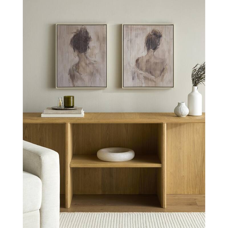 Livabliss Louhi Modern Framed Art Set of 2 - White
