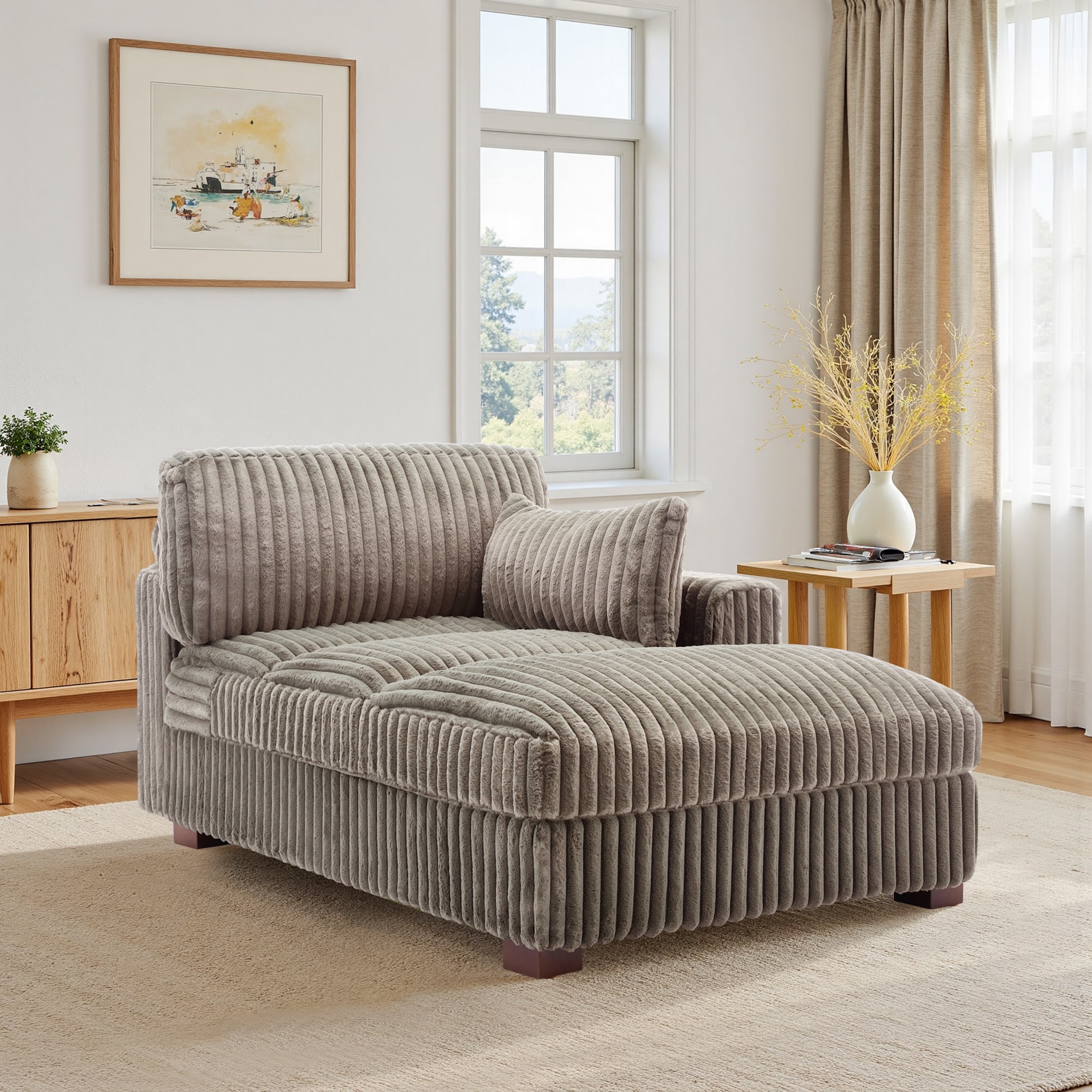 Oversized L-Shape Upholstered Chaise Lounge Sofa Couch