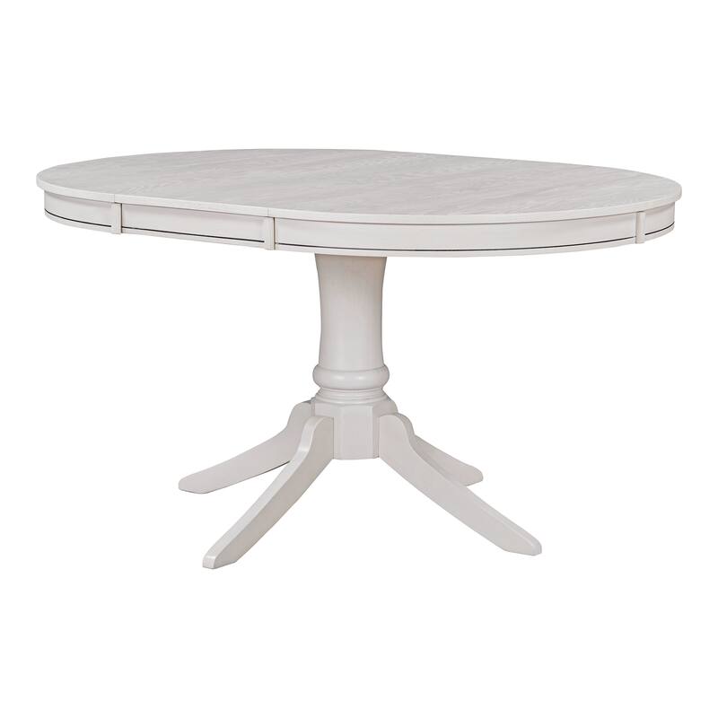 5-Piece Wooden Dining Table Set with Extendable Round Table & 4 Chairs