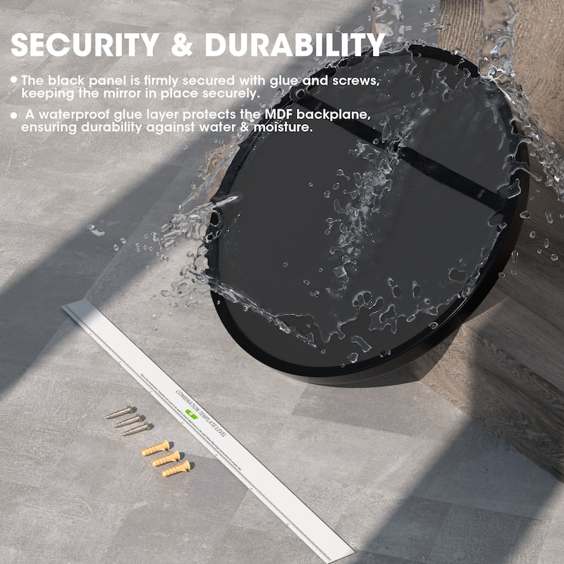 Round Wall Mirror with Metal Frame for Bathroom Vanity(1 Piece)