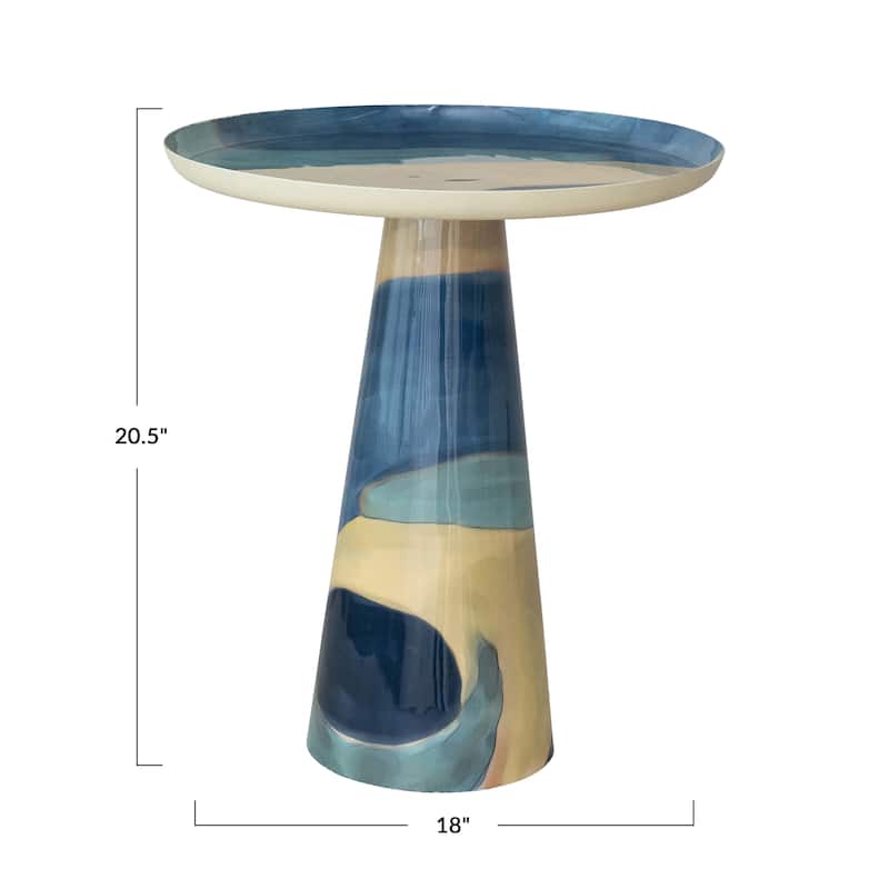 Mosaic Enameled Metal Table