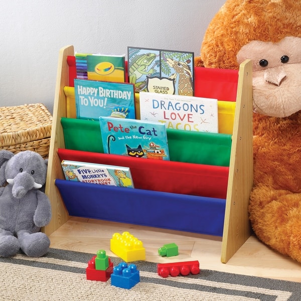 slide 2 of 4, Whitmor Kid's Sling Book Organizer - 5 Pocket - Primary Colors - multi