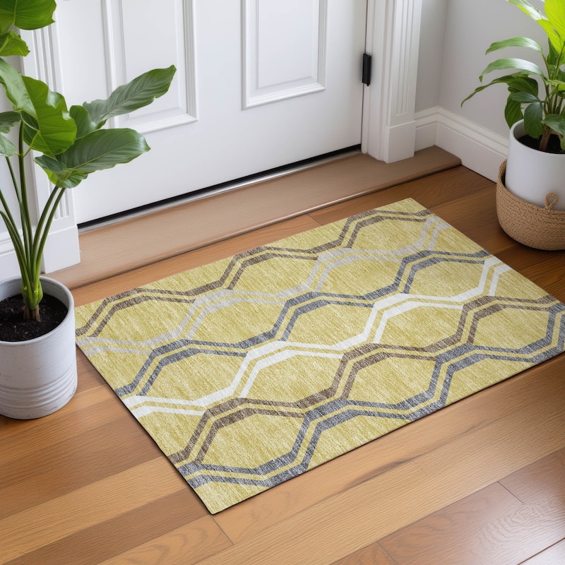 Machine Washable Indoor/ Outdoor Contemporary Dimensions Chantille Rug
