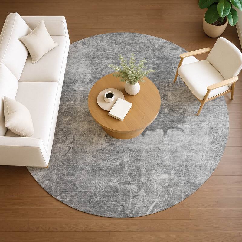 Machine Washable Indoor/ Outdoor Abstract Modern Chantille Rug
