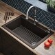 preview thumbnail 30 of 86, Karran Drop-In Quartz 33 in. 1-Hole Single Bowl Kitchen Sink Kit