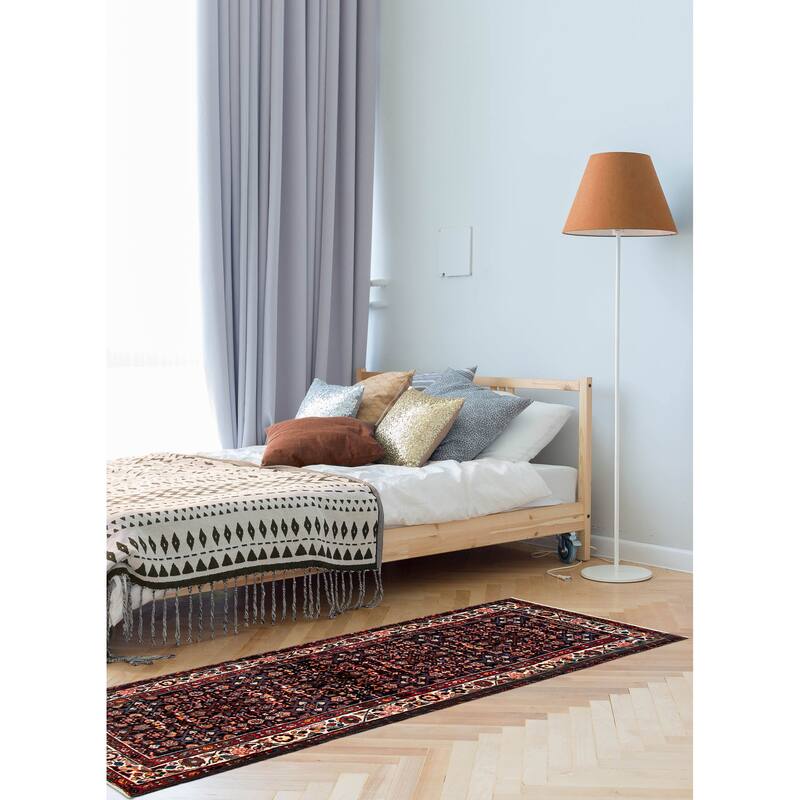 ECARPETGALLERY Hand-knotted Andelz Navy Wool Rug - 3'7 x 10'0