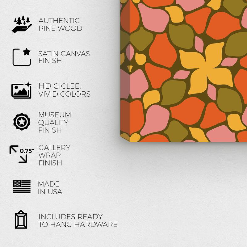 Wynwood Studio Canvas Floral and Botanical Floral Bush Orange and Dark Orange Modern & Contemporary Wall Art Canvas Print