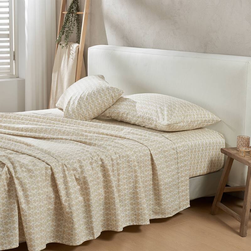 Patina Vie Maison 100% Cotton Percale Vintage Floral Sheet Set