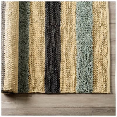 Dolman 8 x 10 Multi-Colored Jute Hand Woven Rug - 118.9L x 94.9W x 0.2H