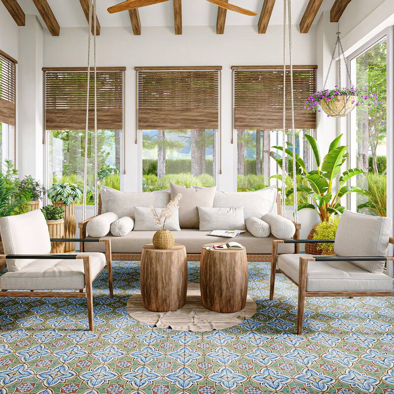 Merola Tile Harmonia Grove Green 13" x 13" Ceramic Floor and Wall Tile