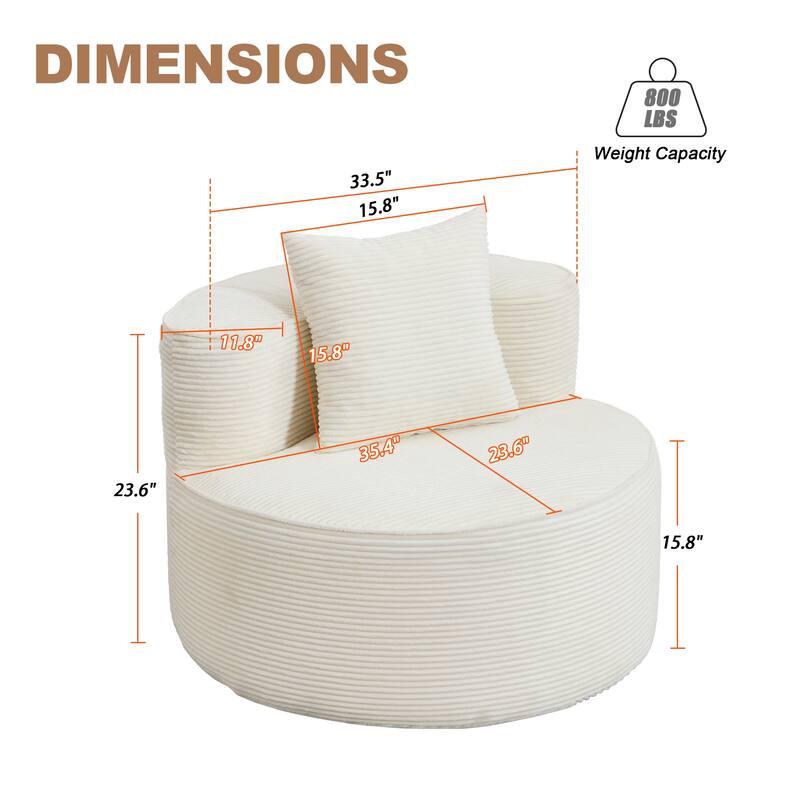 Plush Lounger Soft Sofa No Assembly Required