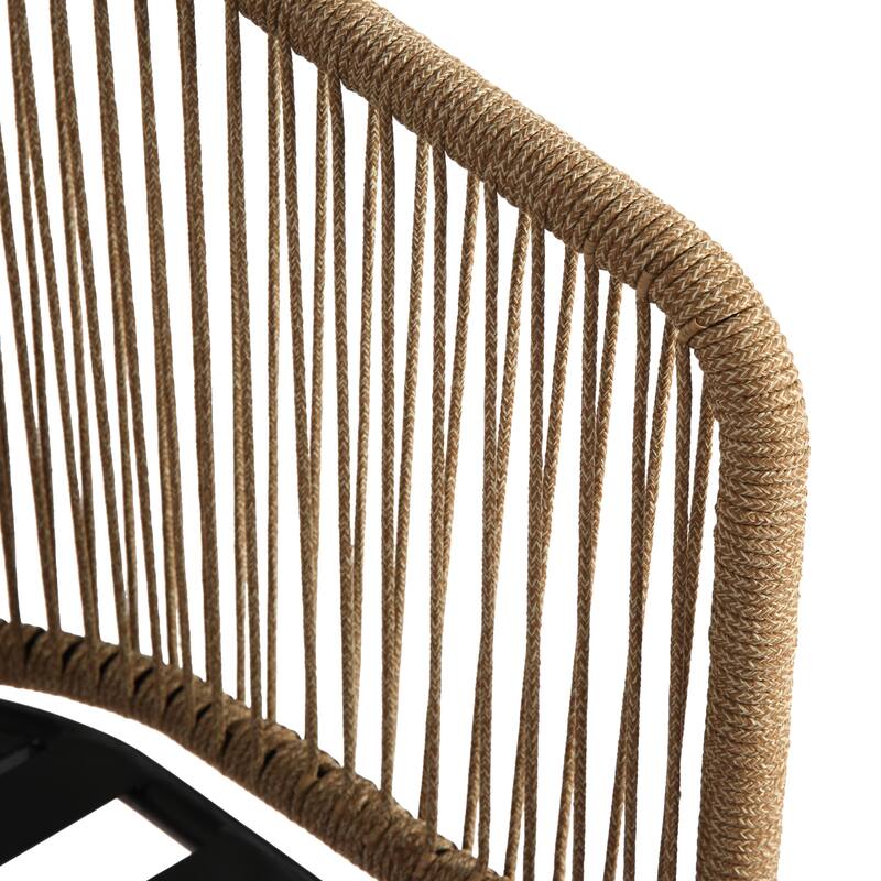 Outdoor Wicker Rattan Barstools with Armrests, Backrest, Set of 2/4