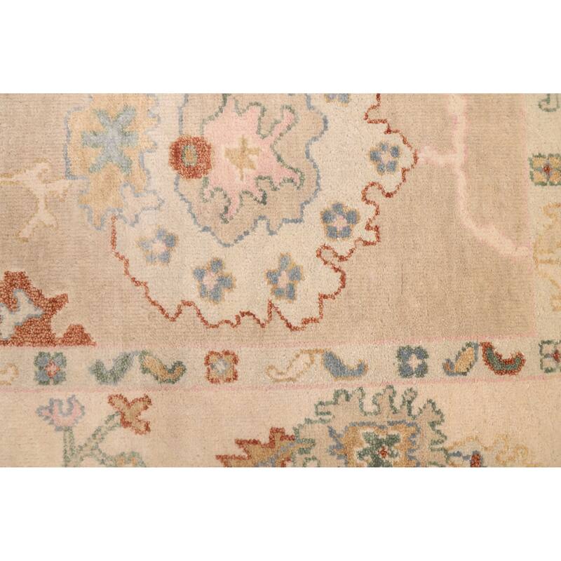 ECARPETGALLERY Hand-knotted Modern Oushak Light Khaki Wool Rug - 7'11 x 9'11