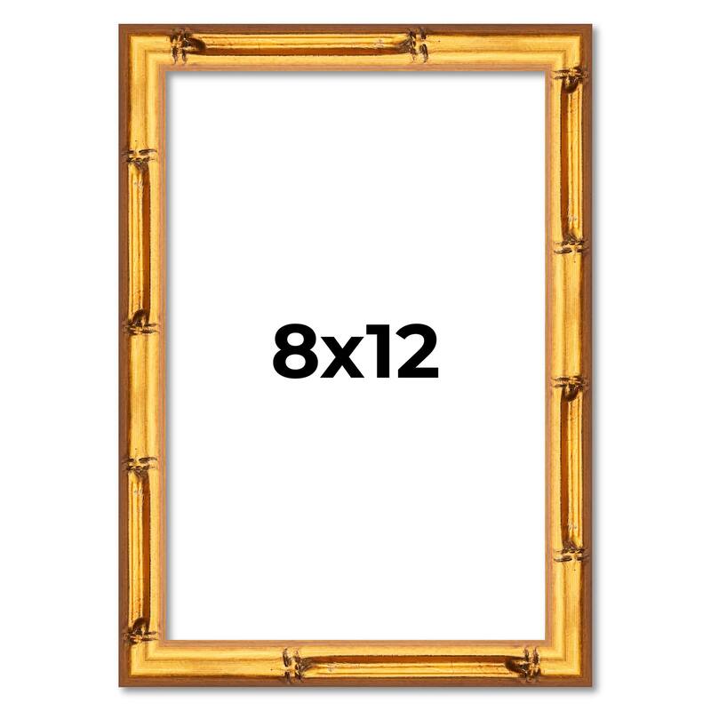 8x12 Frame Gold Bamboo Picture Frame - Complete Modern Photo Frame