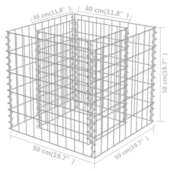 vidaXL Gabion Raised Bed Galvanized Steel 19.7"x19.7"x19.7"