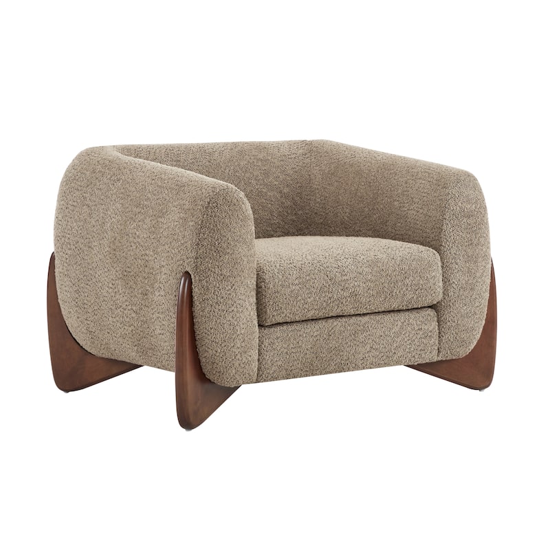 Tina Modern Upholstered Boucle Arm Club Chair by Christopher Knight Home