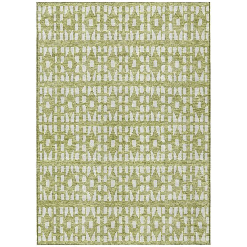 Machine Washable Indoor/ Outdoor Contemporary Imprints Chantille Rug