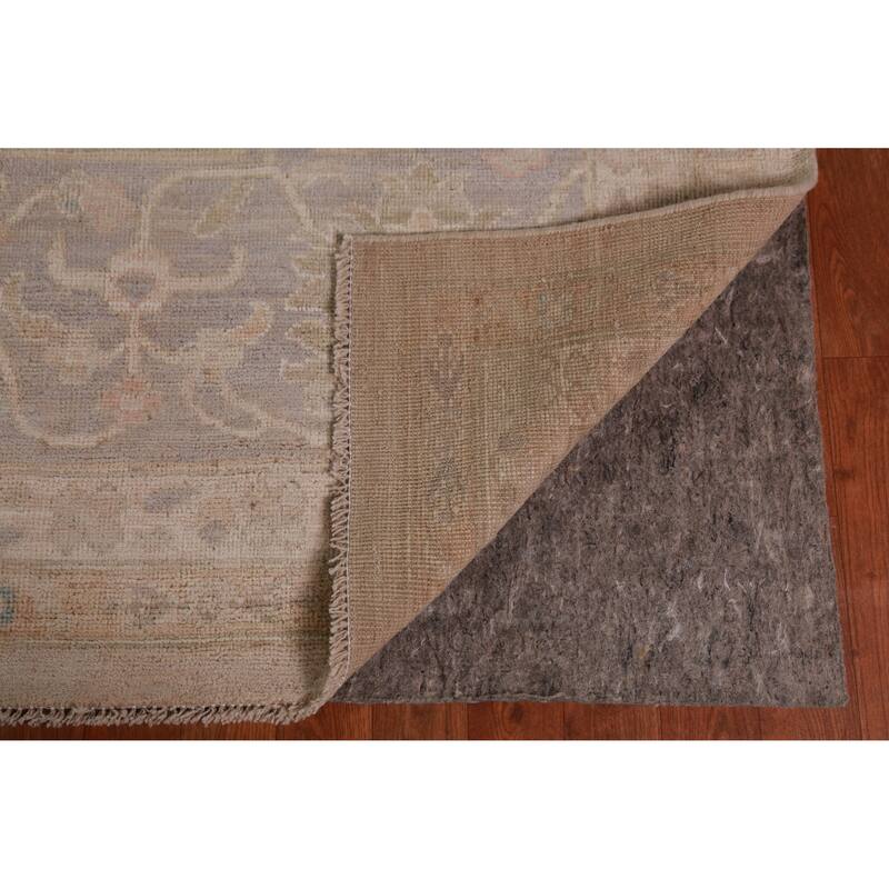 Hand Knotted Oriental 100% Wool Carpet Transitional All-Over Beige & Ivories Oushak Area Rug - 14' 9'' X 11' 4''